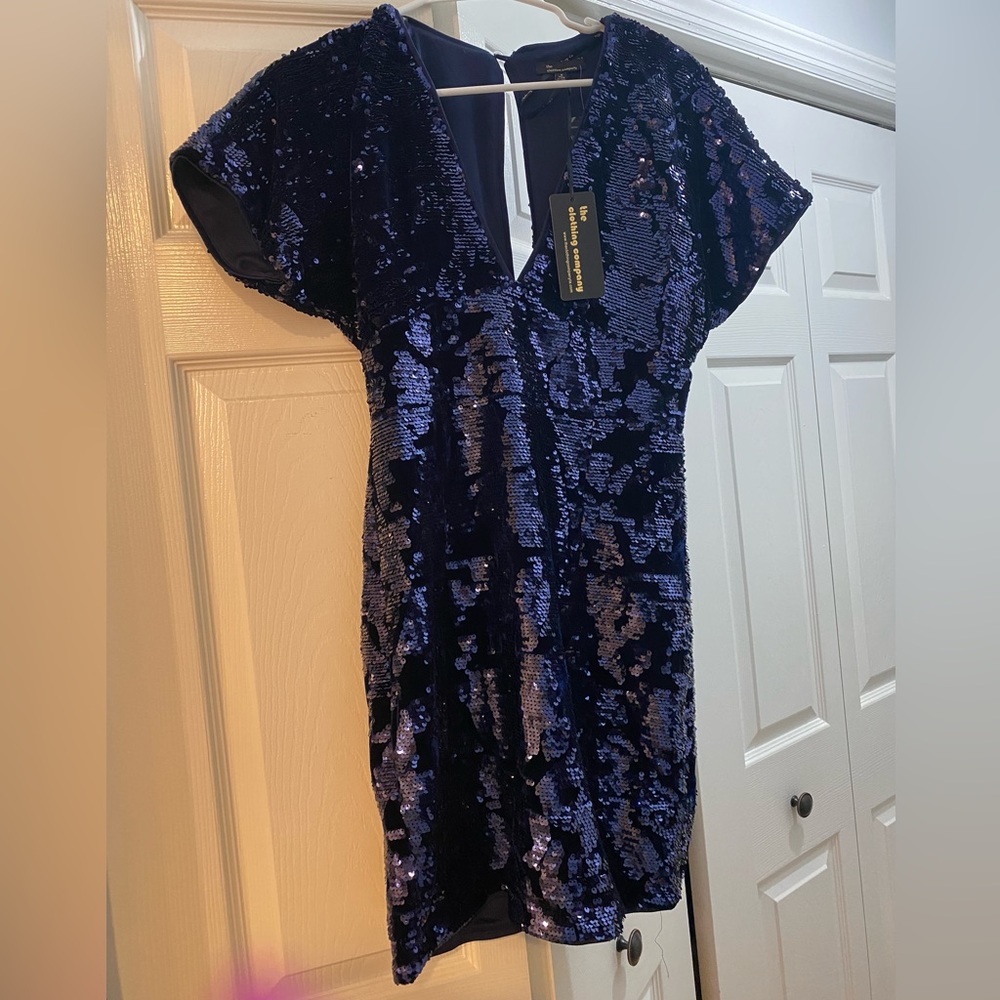 Navy Blue Sequin Dress